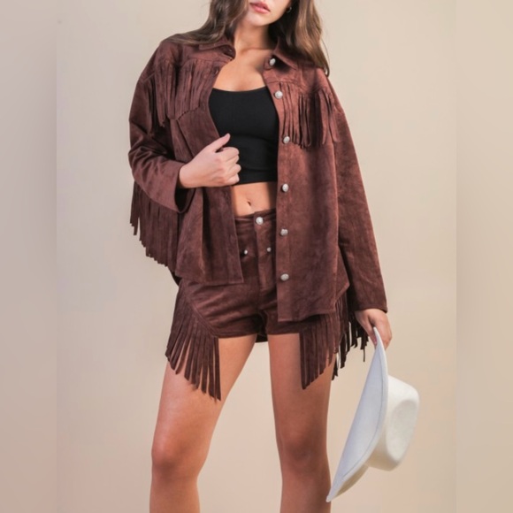 Nasty Gal Pants - Coco Jaded Fringe Short Set 🤠 Please read the description